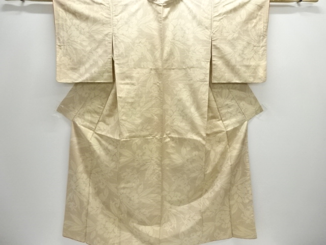 JAPANESE KIMONO / OMESHI / NISHIJIN-ORI / WOVEN FLORAL PLANTS